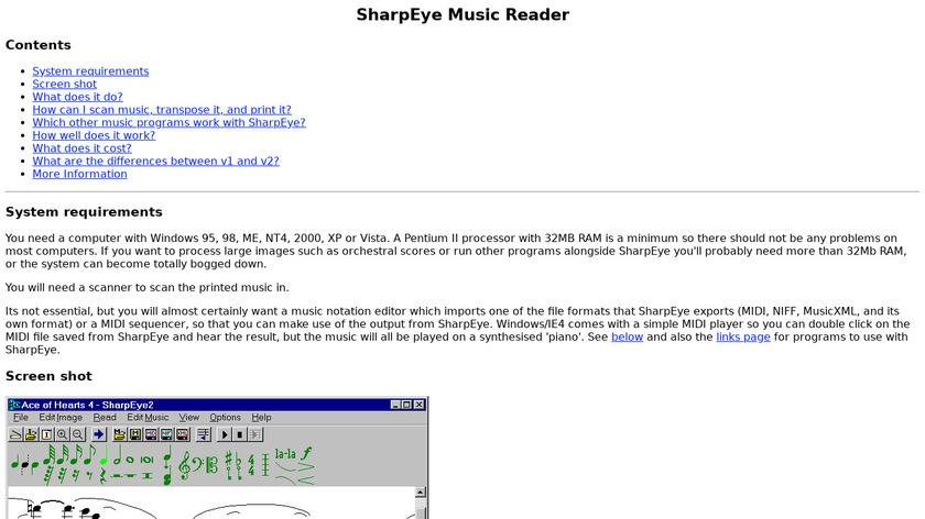 sharpeye music reader