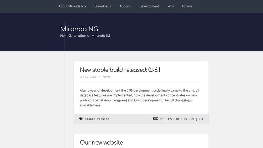 download the new for windows Miranda NG 0.96.3