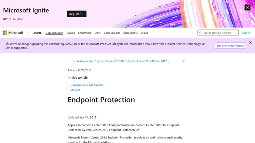 system center endpoint protection 2012 sp1